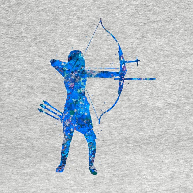 Archery girl blue art by Yahya Art